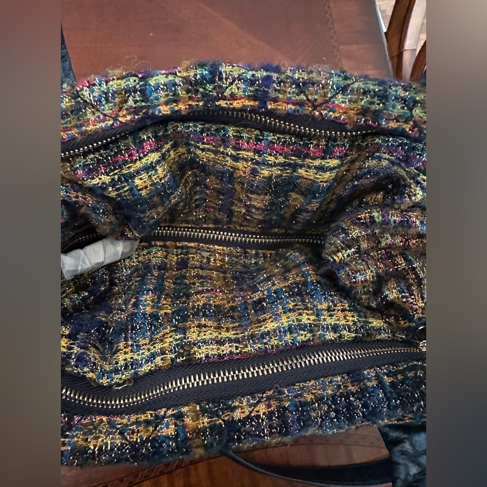 MZ Wallace The Metro Tote® Deluxe - Mini - Gold Multi Tweed Crossbody NWOT $258 - Picture 2 of 15